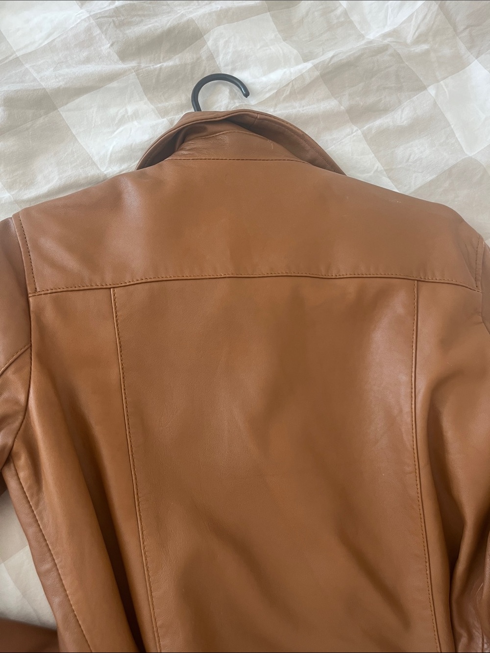Quince Tan Leather Moto Jacket with Belt - Picture 9 of 12